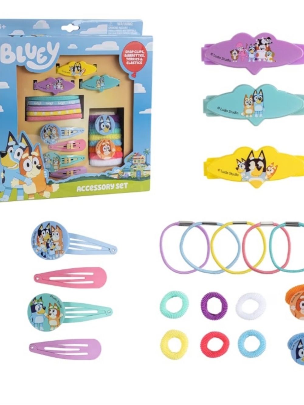 Bluey Girls 20-Piece Accessory Set - Blue, Yellow & Multicolor✅️ Set Of 3 Boxes✅